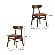 Wooden Dining Chairs with Cushioned Seat Set of by Starlight Canyon Home – Wood, Orange, Pack of 2