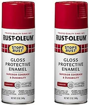 Rust-Oleum 7762830 Stops Rust Spray Paint, 12 Ounce, Gloss Sunrise Red (Pack of 2)