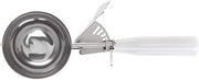 HUBERT 4 3/4 oz Portion Control Disher Stainless Steel with White Polypropylene Handle - #6