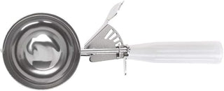 HUBERT 4 3/4 oz Portion Control Disher Stainless Steel with White Polypropylene Handle - #6