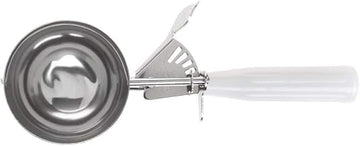 HUBERT 4 3/4 oz Portion Control Disher Stainless Steel with White Polypropylene Handle - #6