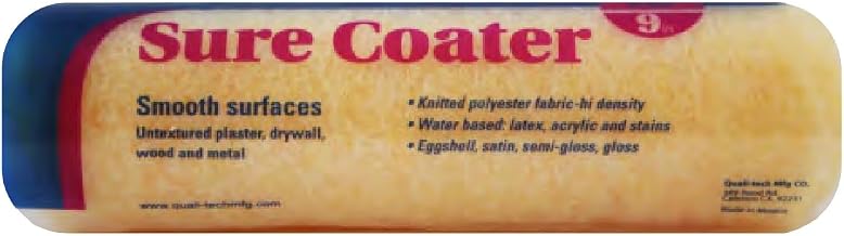 3SC038 RollerLite Sure Coater Professional Standard High-Density Polyester and Acrylic Blend Semi-Smooth Roller Cover (2 Pack), 9" by .375"