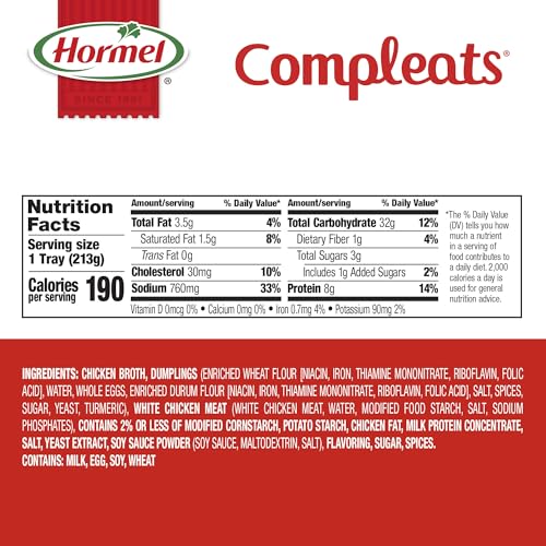 HORMEL COMPLEATS Dumplings & Chicken / 7.5 Ounce (Pack of 7) / Meal Chicken Soups