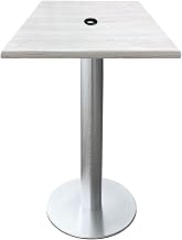 Holland Bar Stool Co. 36" Tall OD219 Indoor/Outdoor All-Season Table with 30" x 30" Square EnduroTop White Ash Top with Umbrella Hole