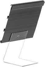 3 Channel Price Tag Holder on Clear Sign Holder with 2"H Clear Easel Black Plastic - 4"L x 3 3/4"H