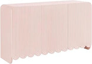 Furnifact Pink Sideboard Storage Cabinet with Fluted and Scalloped Design, Durable Construction, Elegant Home Organization Solution