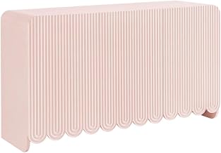 Furnifact Pink Sideboard Storage Cabinet with Fluted and Scalloped Design, Durable Construction, Elegant Home Organization Solution