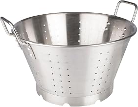 Winco Stainless Steel Premium Colander with Base, 16-Quart, Medium | Heavy-duty, Large capacity for bulk use, Great for Draining Pasta, Rinsing Produce, Straining and Kitchen Prep