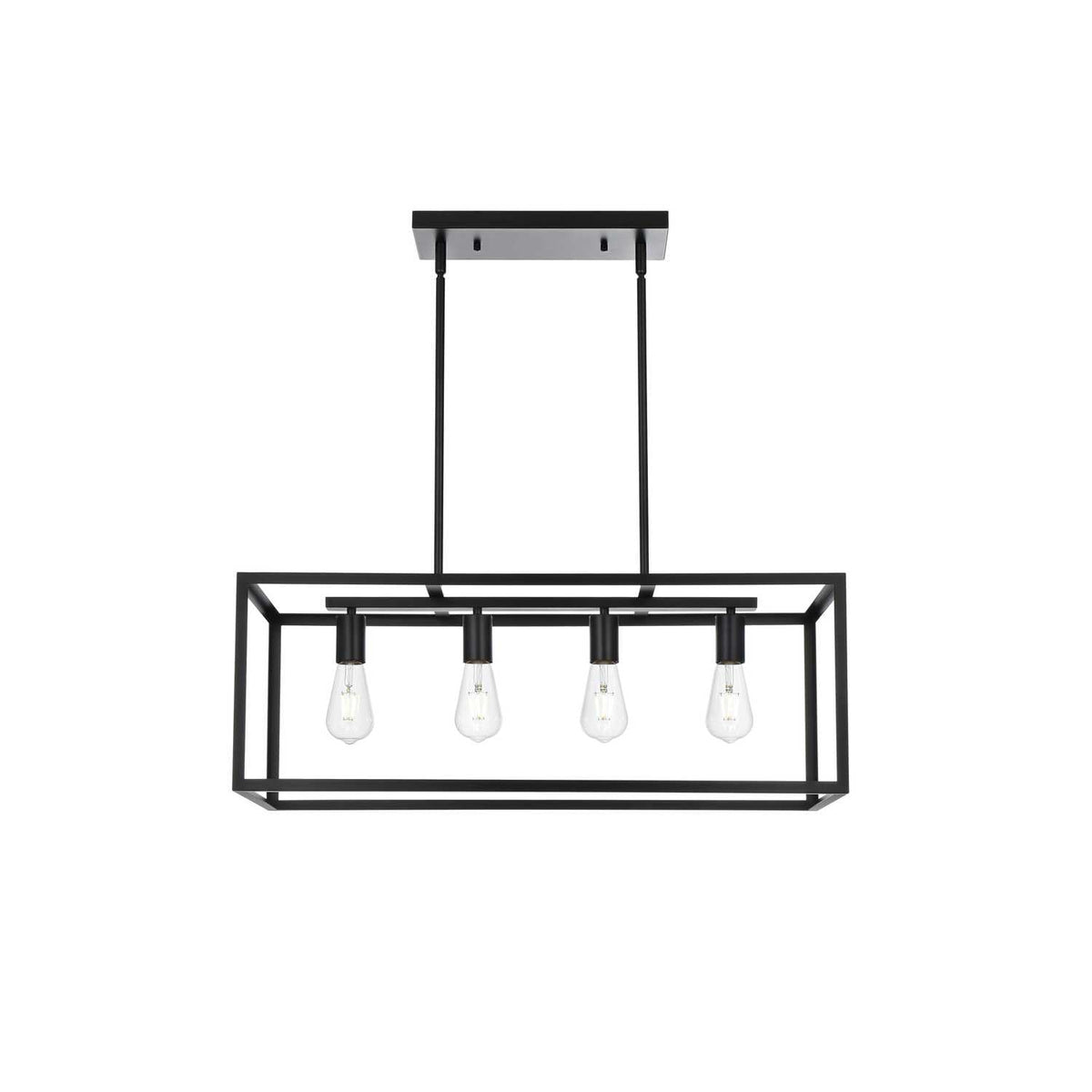 Judah Four Light Pendant Black by Lighting Design – Iron, Black