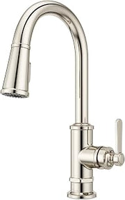 Pfister GT529-TDD, Port Haven 1.8 GPM Deck Mounted Pull Down Kitchen Faucet, Polished Nickel