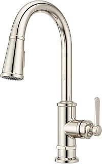Pfister GT529-TDD, Port Haven 1.8 GPM Deck Mounted Pull Down Kitchen Faucet, Polished Nickel
