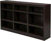 Furnifact Espresso Wall Storage Unit with 6 Adjustable Shelves, Sturdy Wood Bookcase for Home Office and Living Room Display