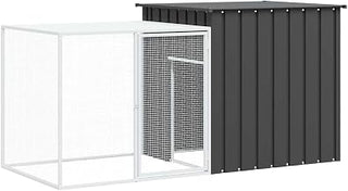 vidaXL Rabbit Cage Anthracite 78.7"x35.8"x39.4" Galvanized Steel