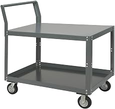 Two Shelf Unassembled Heavy Duty Service Cart by Global Industrial – 12-Gauge Steel, Gray, Model 752245
