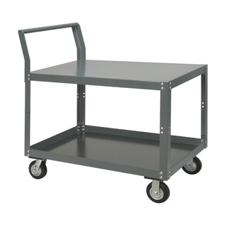 Two Shelf Unassembled Heavy Duty Service Cart by Global Industrial – 12-Gauge Steel, Gray, Model 752245