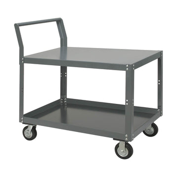 Two Shelf Unassembled Heavy Duty Service Cart by Global Industrial – 12-Gauge Steel, Gray, Model 752245