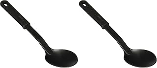 Winco NC-SS1 Nylon Solid Spoon, Black Medium (Pack of 2)