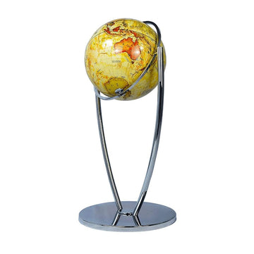World Globe Creative Floor Standing World Globe Antique Geographic Globe with Silver Stand 720° Rotating Large Globe 16.5 Inches Clear Text Marking by HRTC – Model 10455964