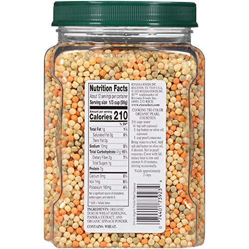 RiceSelect 98 Ounce (Pack of 1) / Pearl Couscous Tri-Color Organic / 1 Couscous