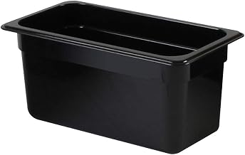 Thunder Group PLPA8136BK Food Pan, 1/3 Size, 6" deep, Shatter and Scratch Resistant, Dishwasher Safe, Polycarbonate, Black, NSF, Pack of 6