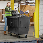 Commercial Cube Truck – 27 Cubic Feet, 1200 lb Capacity, Black, MDPE Construction, 60L x 36W x 43H inches