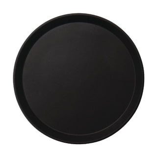 Camtread Round Server Tray by Cambro – Fiberglass, Black, Model 1100CT110