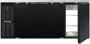BBC79S-PT Three Section Refrigerated Pass-Thru Back Bar Cooler, 79" W x 34-3/4"H, Shallow Depth