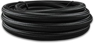 Vibrant -6 AN Black Nylon Braided Flex Hose w/PTFE Liner (150ft Roll) (19036)