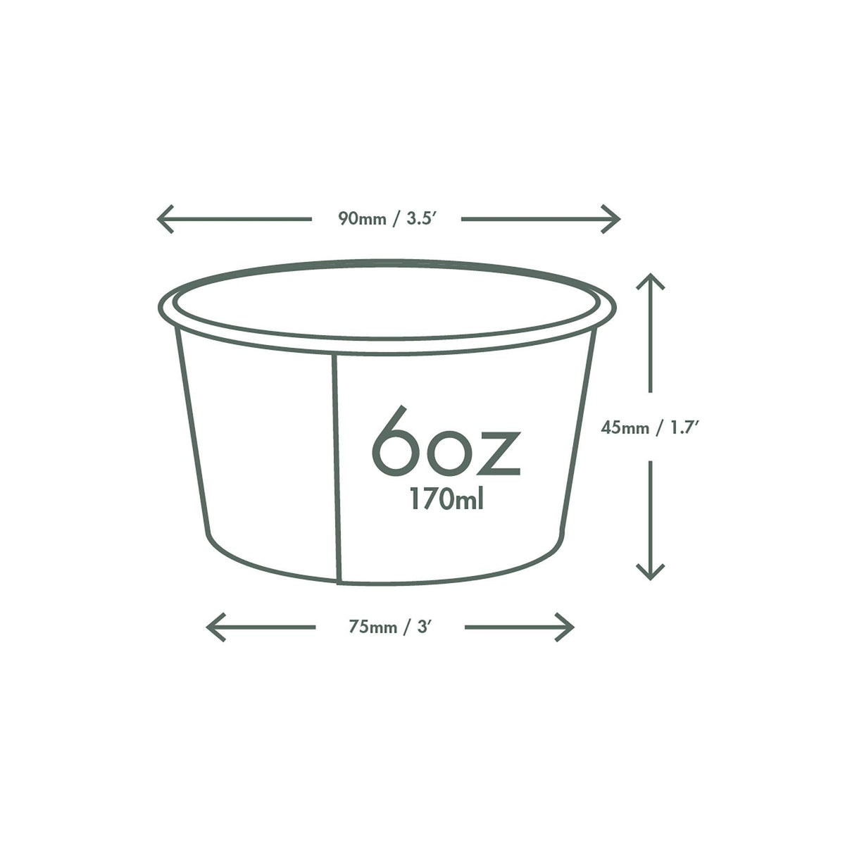 Compostable 6oz PLA Lined Paper Food Bowls by Vegware – 6oz, 6.0 ounces, Paper, White, Pack of 1000