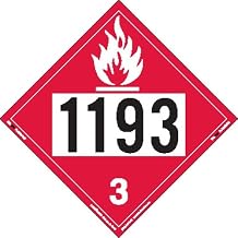 Labelmaster ZT2-1193 UN 1193 Flammable Liquid Hazmat Placard, Tagboard (Pack of 25)