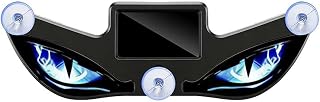 Solar Demon Eye LED Car Window Light, New Upgrade Animated Eye Lights for Windshield Suction Cup Dynamic Ambient Lamp,No Drill Solar & USB Powered Flicker Signal Warning Light for SUV Truck Van(Blue)