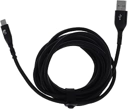 Scipio 10ft Kevlar® USB-C® to USB-A Braided Cable STUSBAC10 - Type C® to A Charger Cable Black