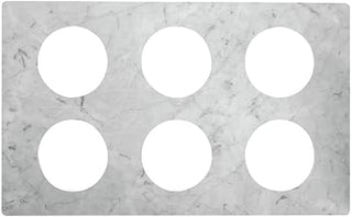 HUBERT Cold Bar Tiles with Bain Marie Cut Outs Marble Melamine - 21" L x 12 3/4" W
