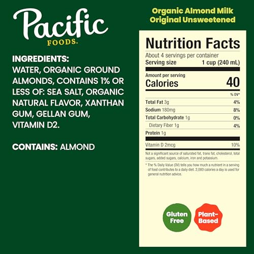 Pacific Foods Almond / 32 Fl Oz (Pack of 2) / No Color Almond Milk