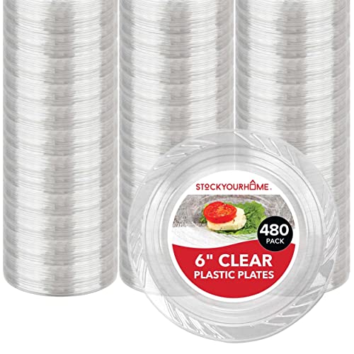 Stock Your Home 480 / 6 Inch / Clear Dessert Plates