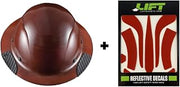 Lift Safety Helmet - Natural DAX Hard Hat HDF-15NG with Red DAX Reflective Decals HDRD-20RD, Medium