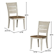 Solid Wood Ladder Back Side Chairs Set of by Starlight Canyon Home – 19 x 24.75 x 38 inches, Solid + Manufactured Wood, White, Pack of 2