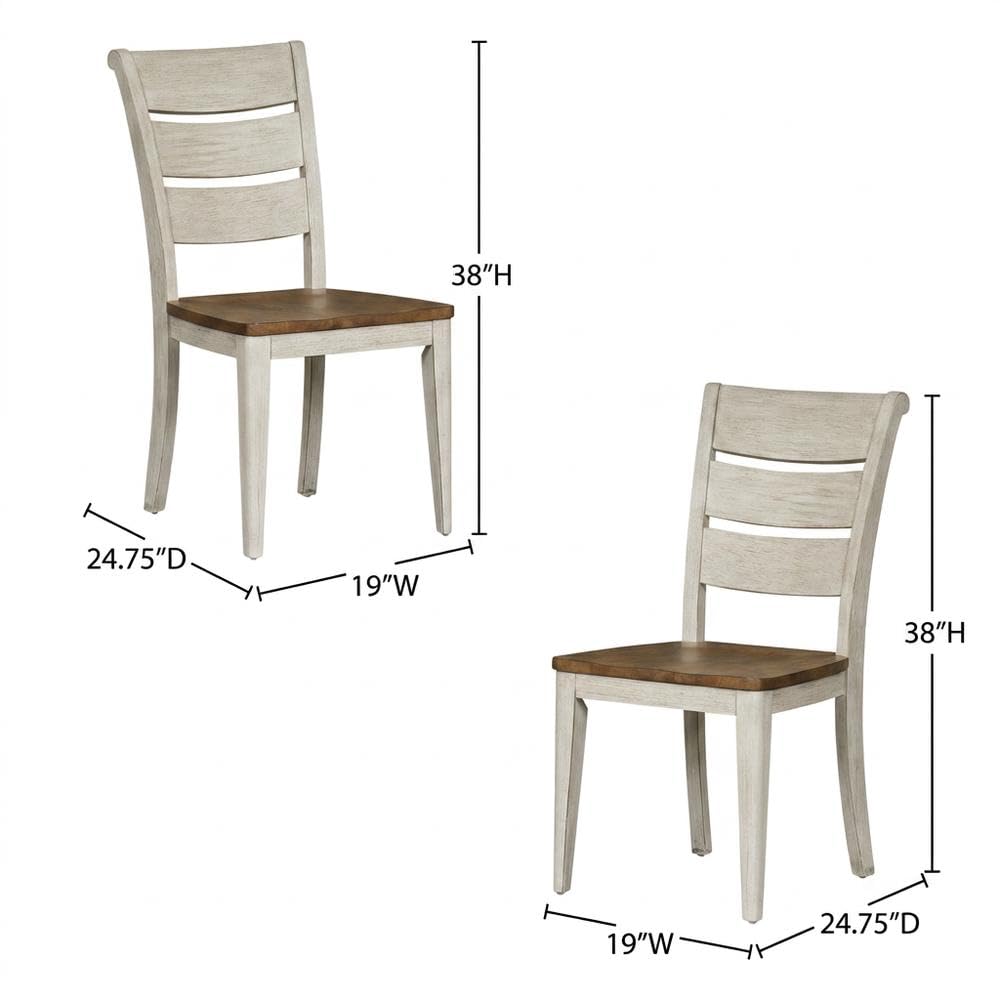 Solid Wood Ladder Back Side Chairs Set of by Starlight Canyon Home – 19 x 24.75 x 38 inches, Solid + Manufactured Wood, White, Pack of 2