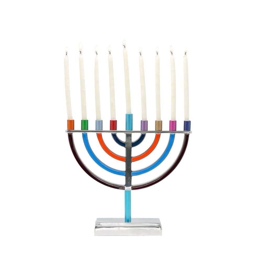 Emanuel Hanukkah Menorah, Classic Design, Large Multi Color