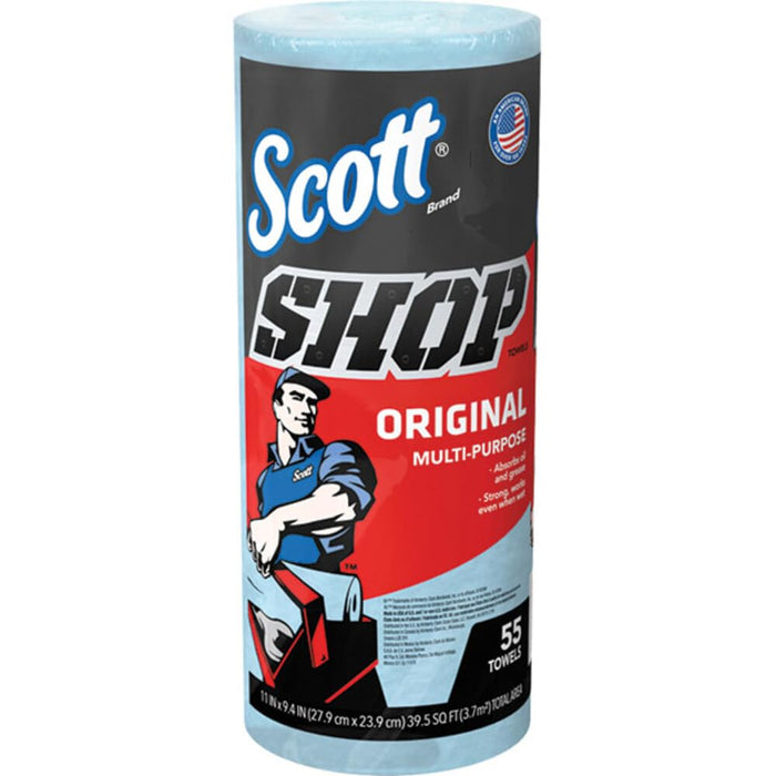 Kimberly-Clark Professional 75130 Scott Shop Towels with 55 per Roll, Blue (Pack of 1)
