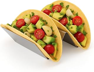PacknWood 294ITAC2 5.11 x 3.93 x 1.96 in. Reusable Stainless Steel Holder for 2 Tacos - 6 Piece