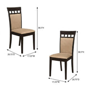 Polyester-Upholstered Wood Dining Side Chair with Closed Back by Furnifact – Wood, Brown, Pack of 2