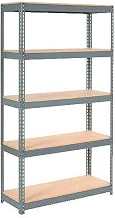 Global Industrial Extra Heavy Duty Shelving 48" W x 24" D x 72" H with 5 Shelves, Wood Deck, Gry