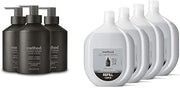 Method Gel Hand Soap, Vetiver + Amber, Reusable Black Aluminum Bottle & Premium Gel Hand Wash Refill, Vetiver + Amber, Recyclable Bottles, Biodegradable Formula, 34 fl oz (Pack of 4)
