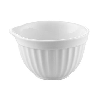 Porcelain 2 oz Round Fluted Ramekin with Pour Spout (Box of 48) by CAC China – 2-3/4" x 2-5/8" x 1-5/8", 2.0 ounces, Porcelain, Super White, Model RKF-202