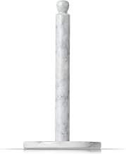 Modern Innovations Marble Paper Towel Holder Countertop Stand in White, for Kitchen and Bathroom, Heavy-Weight, Free-Standing, Fits Standard or Jumbo-Sized Roll