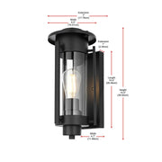 Bucknell One Light Outdoor Wall Sconce Black by Lighting Design – Iron, Black