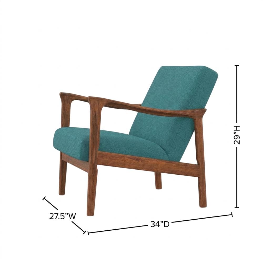 Solid Rubberwood Lounge Chair with Transitional Style by Starlight Canyon Home – Solid Rubberwood Frame, Brown