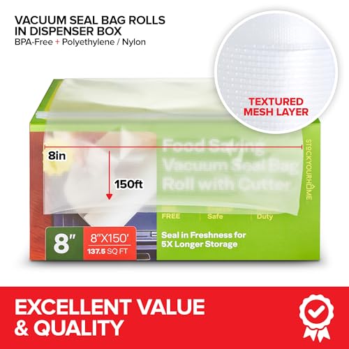 Stock Your Home 8 x 150 / Clear / 3 Food Storage Bags