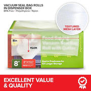 Stock Your Home 8 x 150 Pack of 3 / Clear / 9 Food Storage Bags